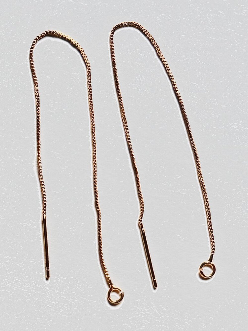 14K Gold Filled 90mm Box Chain Threader Earrings Jewelry Making Findings Supply